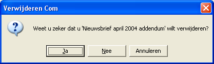 PAC Document verwijderen bevestigen