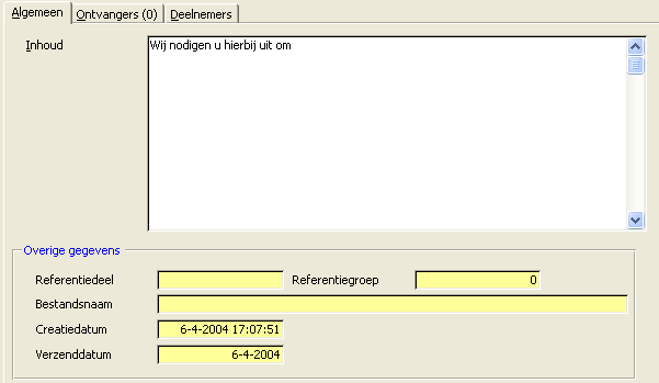 PAC Document wijzigen tabblad Algemeen