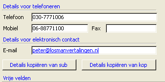 PAC Relatie telefoon en email relatieverband