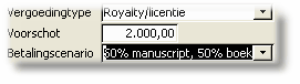 PAC Royaltycontract tabblad rechten aankopen Waarde RoyaltyLicentie