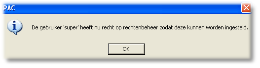 PAC Superrechten bevestiging